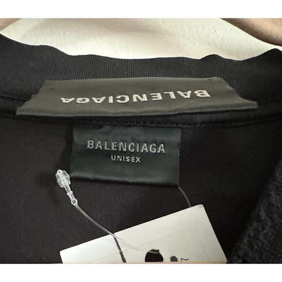 BALENCIAGA Oversized Baggy Distressed Printed Tee Free Styling Tips Hotline NWT - Picture 7 of 11